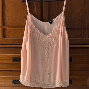 EUC Torrid Sophie Chiffon Georgette Light Pink Camisole Tank with beading size 3